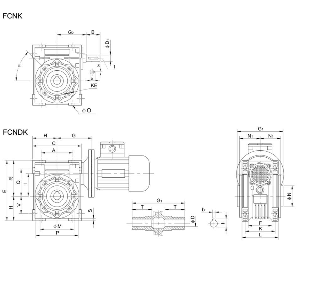 Nmrv (FCNDK) Worm Gearbox Made of High-Quality Aluminium Alloy, Light Weight and Non-Rusting